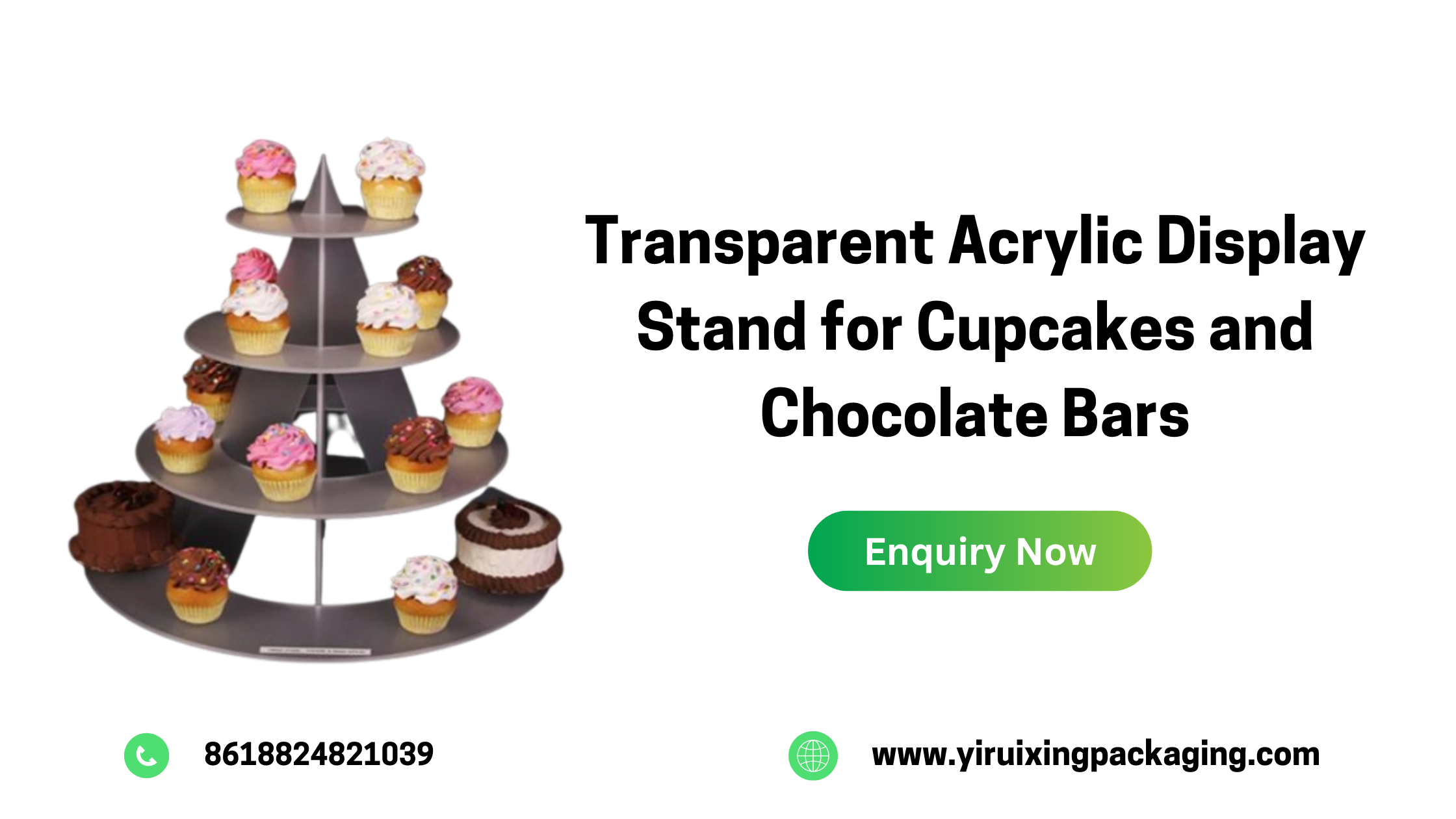 Transparent Acrylic Display Stand for Cupcakes and Chocolate Bars