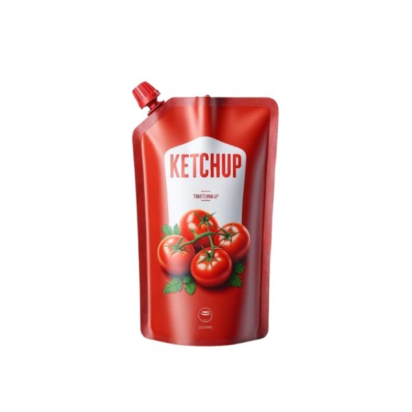 EcoZest Tomato Ketchup Stand-Up Pouches -Spicy, Recyclable, and Biodegradable Sauce Containers