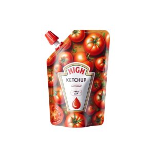 EcoZest Tomato Ketchup Stand-Up Pouches with Spout -Spicy, Recyclable, and Biodegradable Sauce Containers