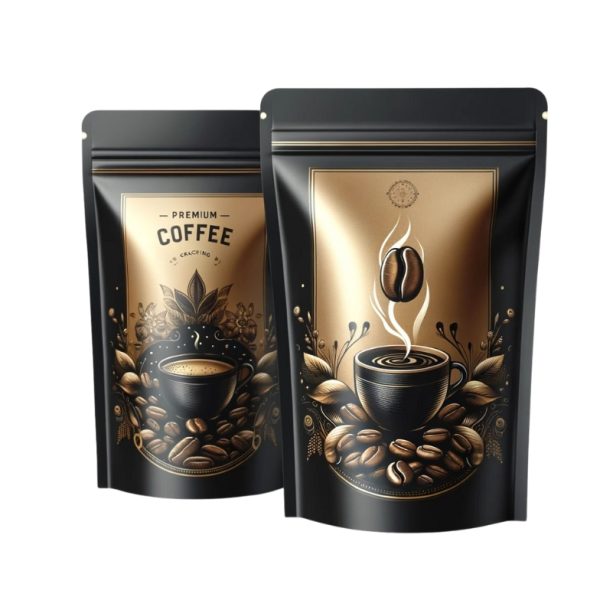 Eco-Aroma Biodegradable Coffee Pouches with Zipper - Recyclable Aromatic Blend Bags