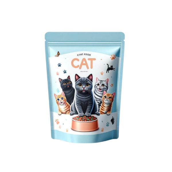 Small-Sized Sustainable Cat Food Pouch with Zipper for Everyday Nutrition