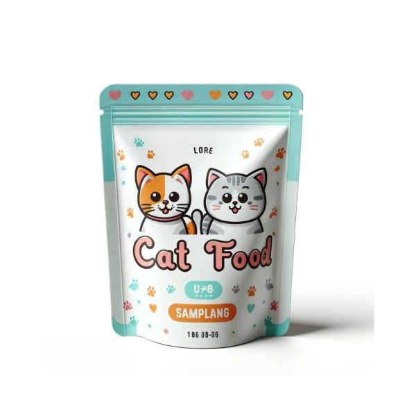 Small-Sized Sustainable Cat Food Pouch with Zipper for Everyday Nutrition