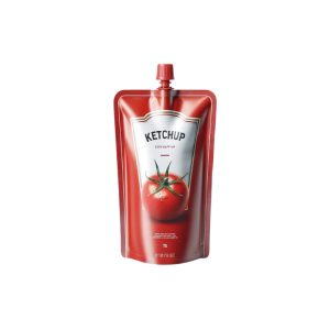 Eco-Friendly Biodegradable Classic Ketchup Stand-Up Pouches with Spout - Recyclable Tomato Condiment Containers