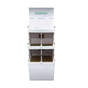Cardboard Retail Shelves Floor Display Rack For Supermarket