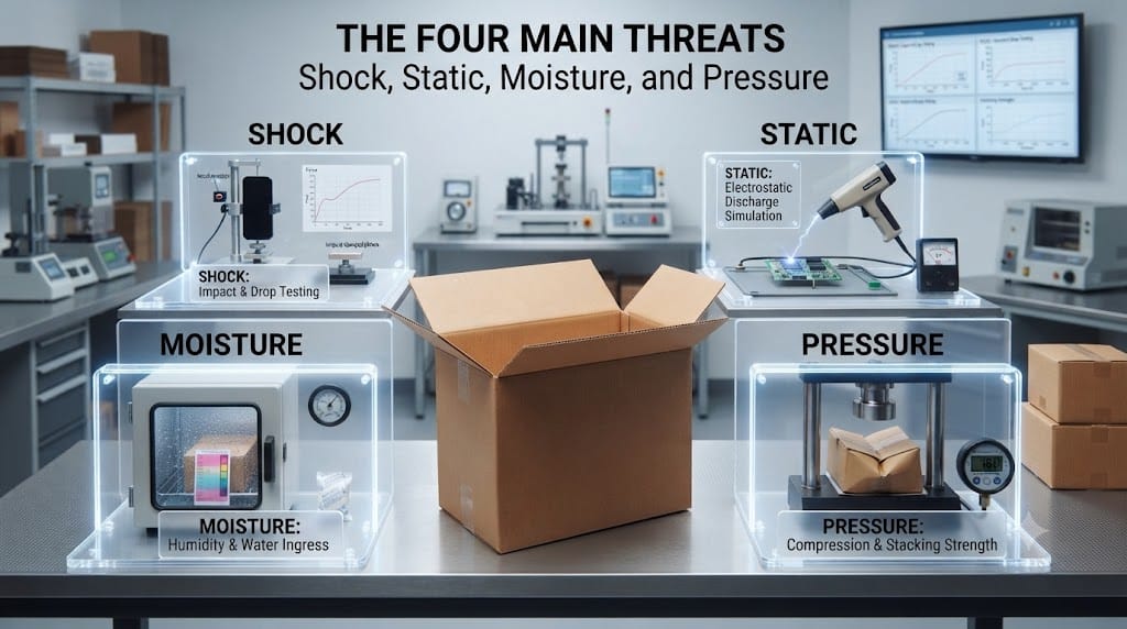 The Four Main Threats: Shock, Static, Moisture, and Pressure
