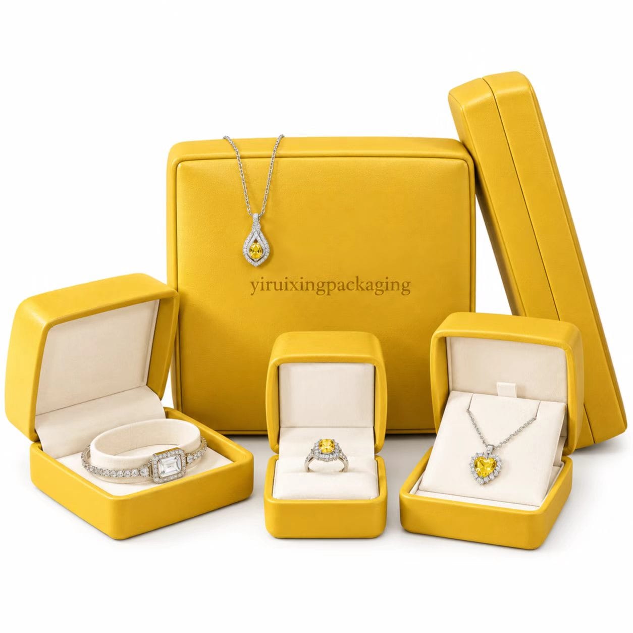Sunshine Yellow Custom Luxury Jewelry Box