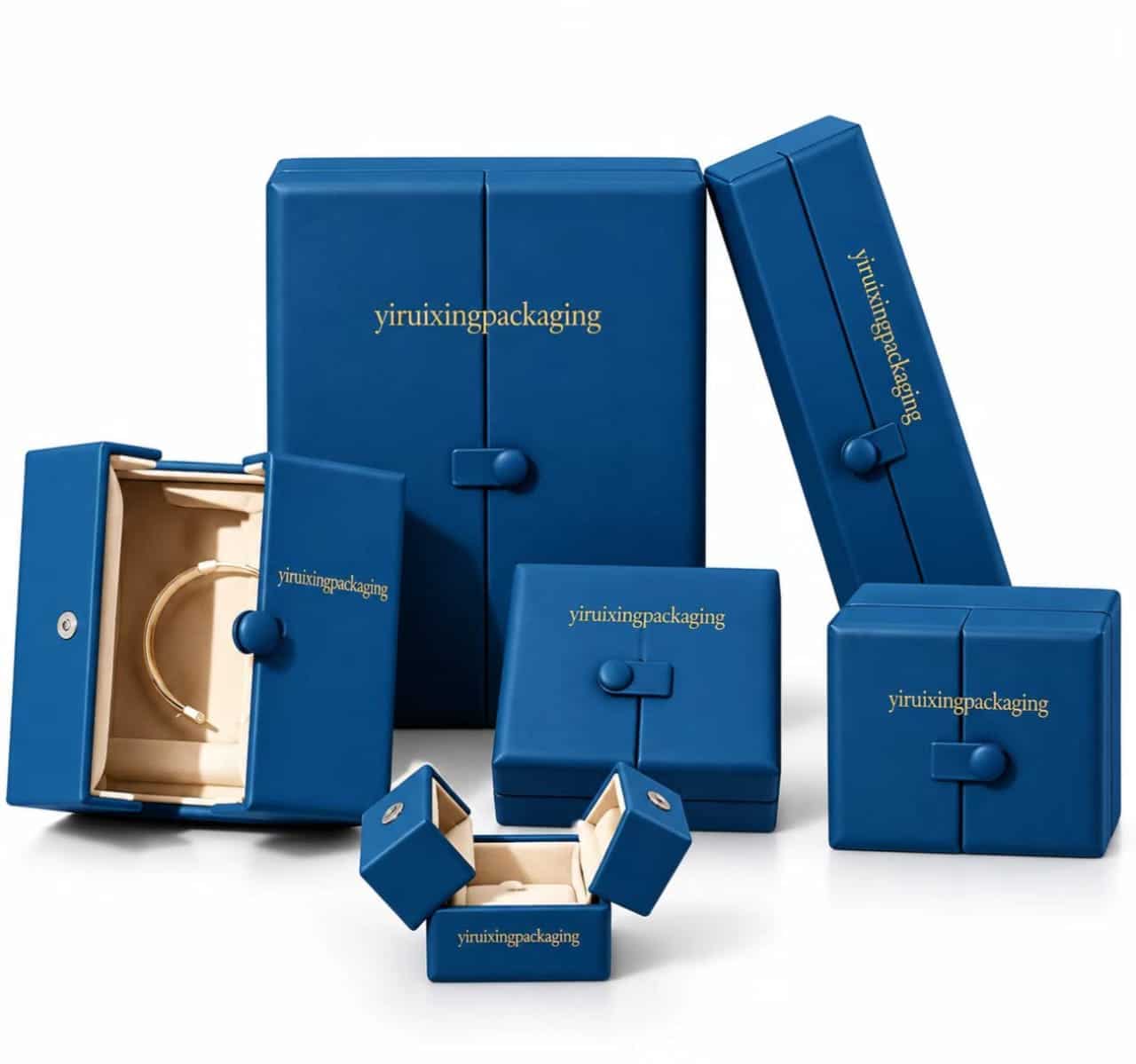 Royal Blue Double-Door Custom Luxury Jewelry Holders